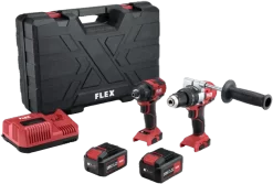 Lot Perceuse Percussion PD 2G 18.0-EC + Visseuse À Chocs ID 1/4" 18.0-EC FLEX + 2 Batterie 5.0Ah, Chargeur - 516236