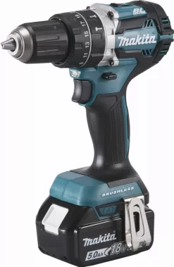 Perceuse Visseuse à Percussion 18 V Li-ion 5 Ah Ø 13 Mm MAKITA - 2 Batteries, Chargeur, Coffret - DHP484RTJ