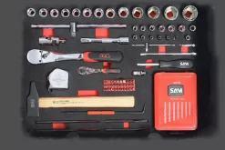 Valise Trolley + 136 Outils SAM OUTILLAGE Fermeture à Clé - CP-136N -Outils Pour La Maison cp 136n 04