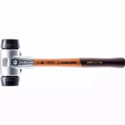 Maillet HALDER SIMPLEX Caoutchouc Chargé Avec Boîtier En Aluminium Et Manche En Bois - D=30 Mm - 3102.030