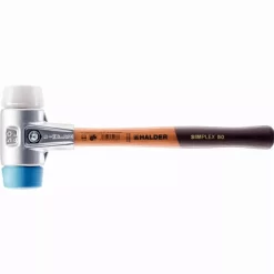 Maillet HALDER SIMPLEX TPE Souple / Superplastique Avec Boîtier En Aluminium Et Manche En Bois De Haute Qualité - D=50 Mm - 3117.050