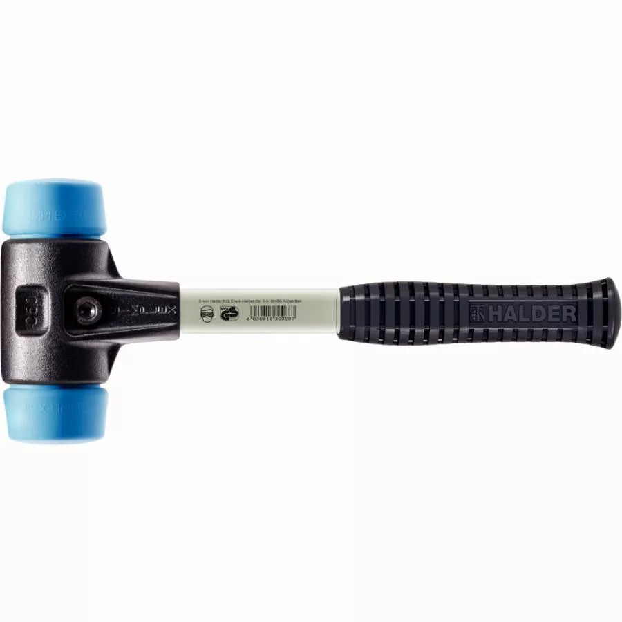Maillet HALDER SIMPLEX TPE Souple Avec Boîtier En Fonte Malléable Renforcée Et Manche En Fibre De Verre - D=80 Mm - 3701.080 3 Maillet HALDER SIMPLEX TPE Souple Avec Boîtier En Fonte Malléable Renforcée Et Manche En Fibre De Verre - D=80 Mm - 3701.080