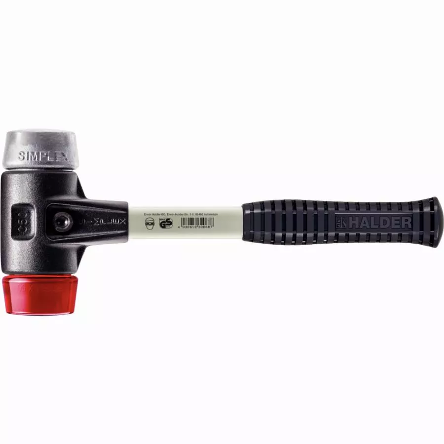 Maillet HALDER SIMPLEX Plastique / Métal Doux Avec Boîtier En Fonte Malléable Renforcée Et Manche En Fibre De Verre - D=30 Mm - 3769.030 3 Maillet HALDER SIMPLEX Plastique / Métal Doux Avec Boîtier En Fonte Malléable Renforcée Et Manche En Fibre De Verre - D=30 Mm - 3769.030