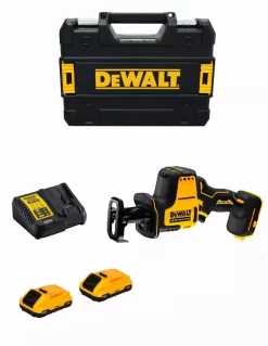Scie Sabre Compacte DEWALT XR 18V - 2 Batteries 5.0 Ah Li-ion Brushless - DCS369P2-QW -Outils Pour La Maison mini scie sabre dewalt dcs369m2 2 x 40 ah dcb115 tstak ii